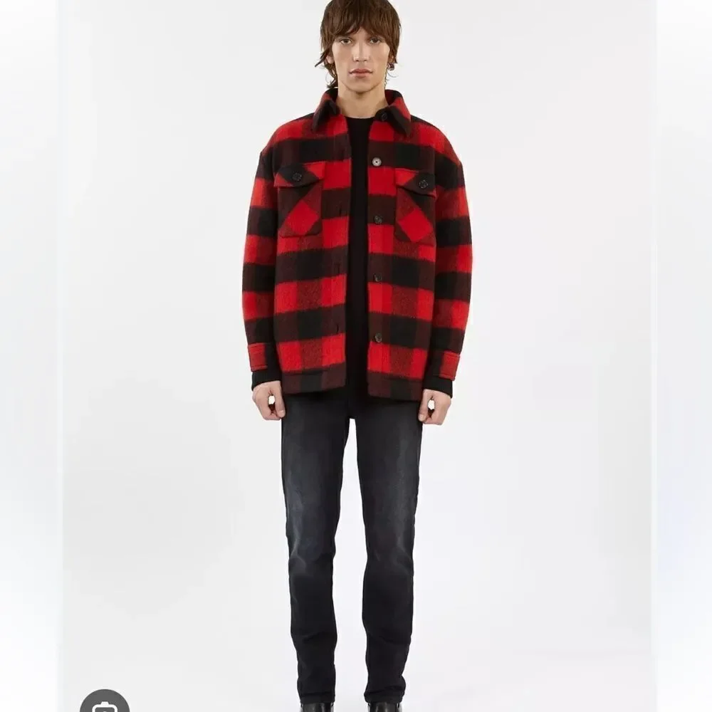 $615 The Kooples Overshirt-style checked jacket Men’s NWT Large